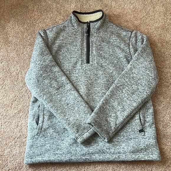 Orvis Men's Sherpa-Lined 1/4-Zip Pullover Sweater Heather Gray Size M - Picture 2 of 11